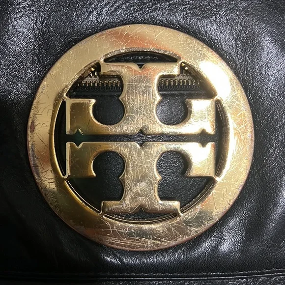 Tory Burch Reva Logo Black Leather Crossbody Bag - Picture 3 of 9